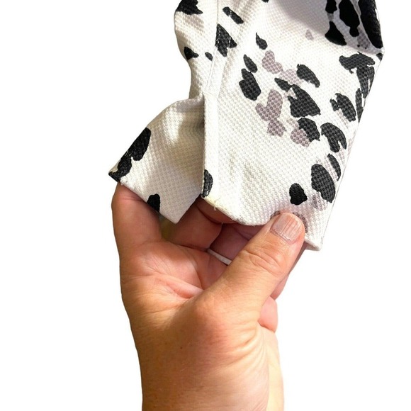 Laura Ashley Blazer Jacket size Petite Medium Animal Print Black White EUC - Picture 7 of 10